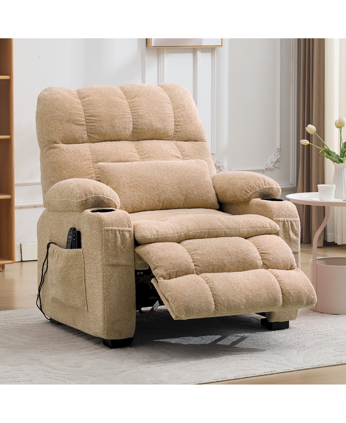 gaomon Oversized Power Recliner Chair, 150degree(s) Recline with Massage and Heat, Silent Motor, Terry Cloth Fabric, Usb Side Pockets