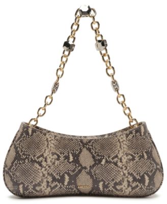Luna Animal-Print Leather Small Baguette Handbag
