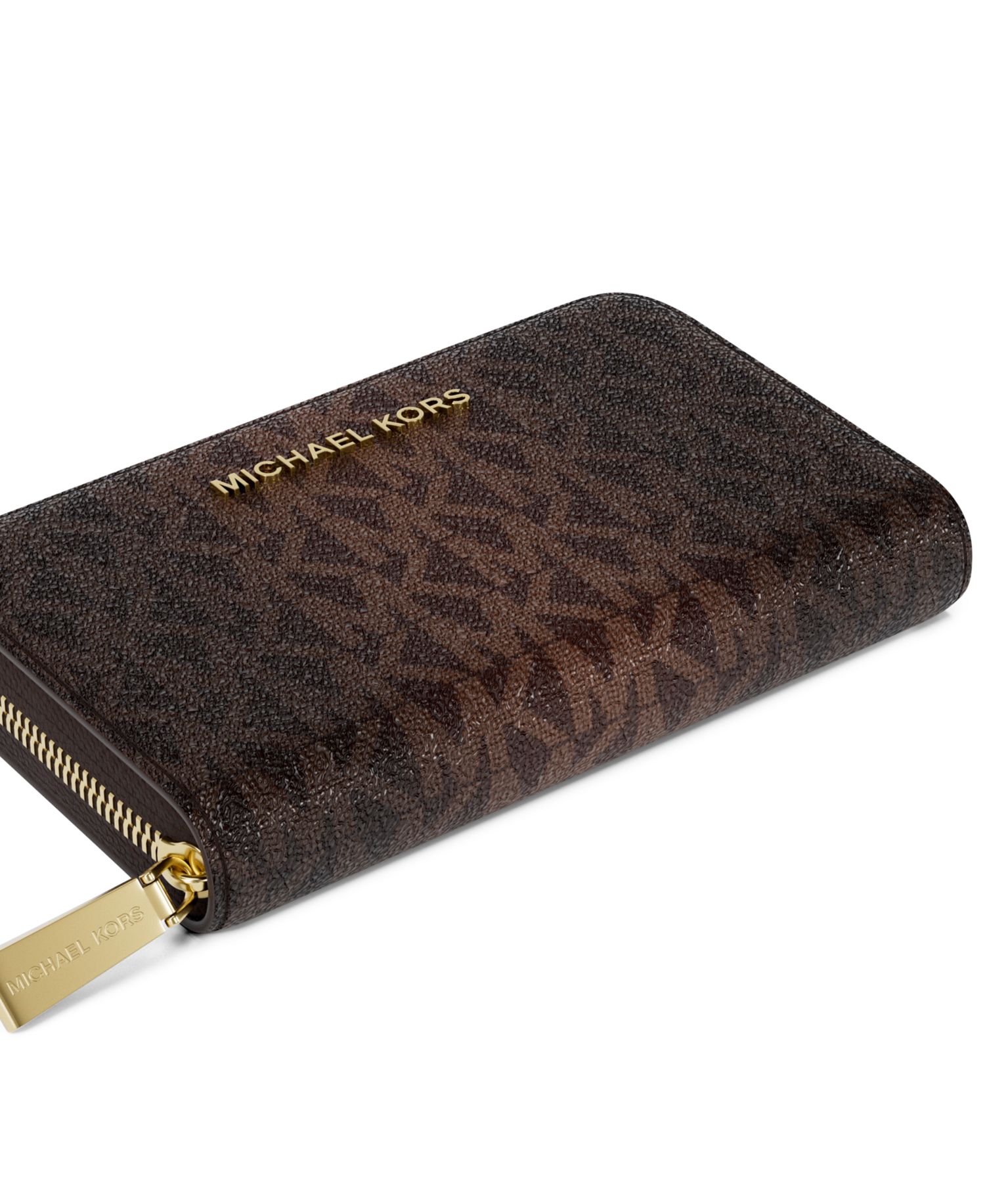MICHAEL Jet Set Zip Around Card Case Wallet