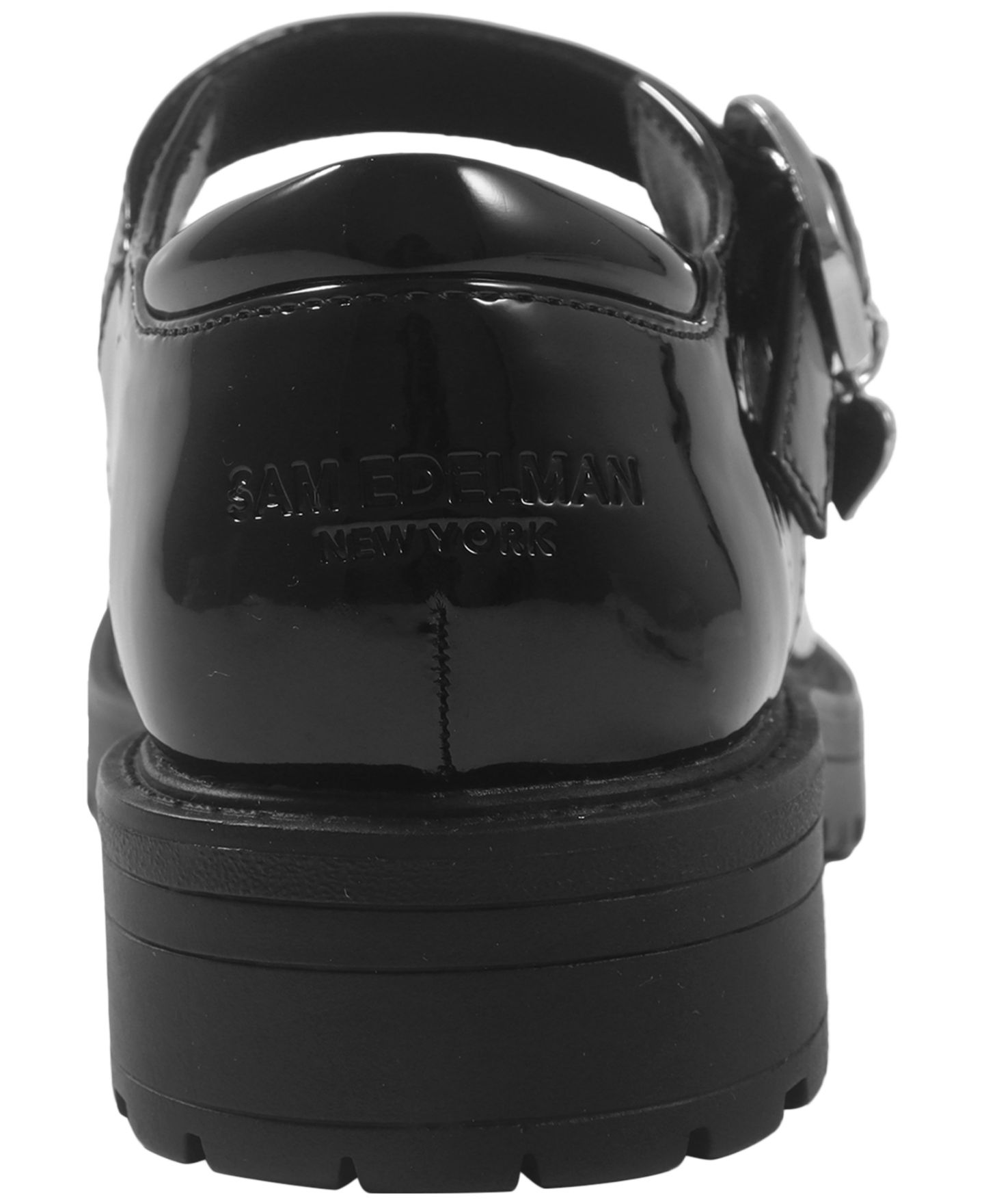 Балетки Sam Edelman Lenny Stones Round-Toe Patent Heart Charm Flats для девочек, цвет: Чёрный лаковый — фото 3