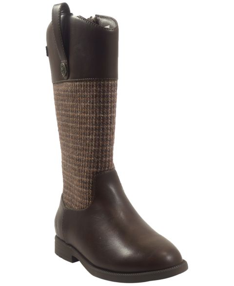 Ботинки Sam Edelman Equesty Hogtooth-Patterned Knee-High Zip для девочек, цвет: Коричневый