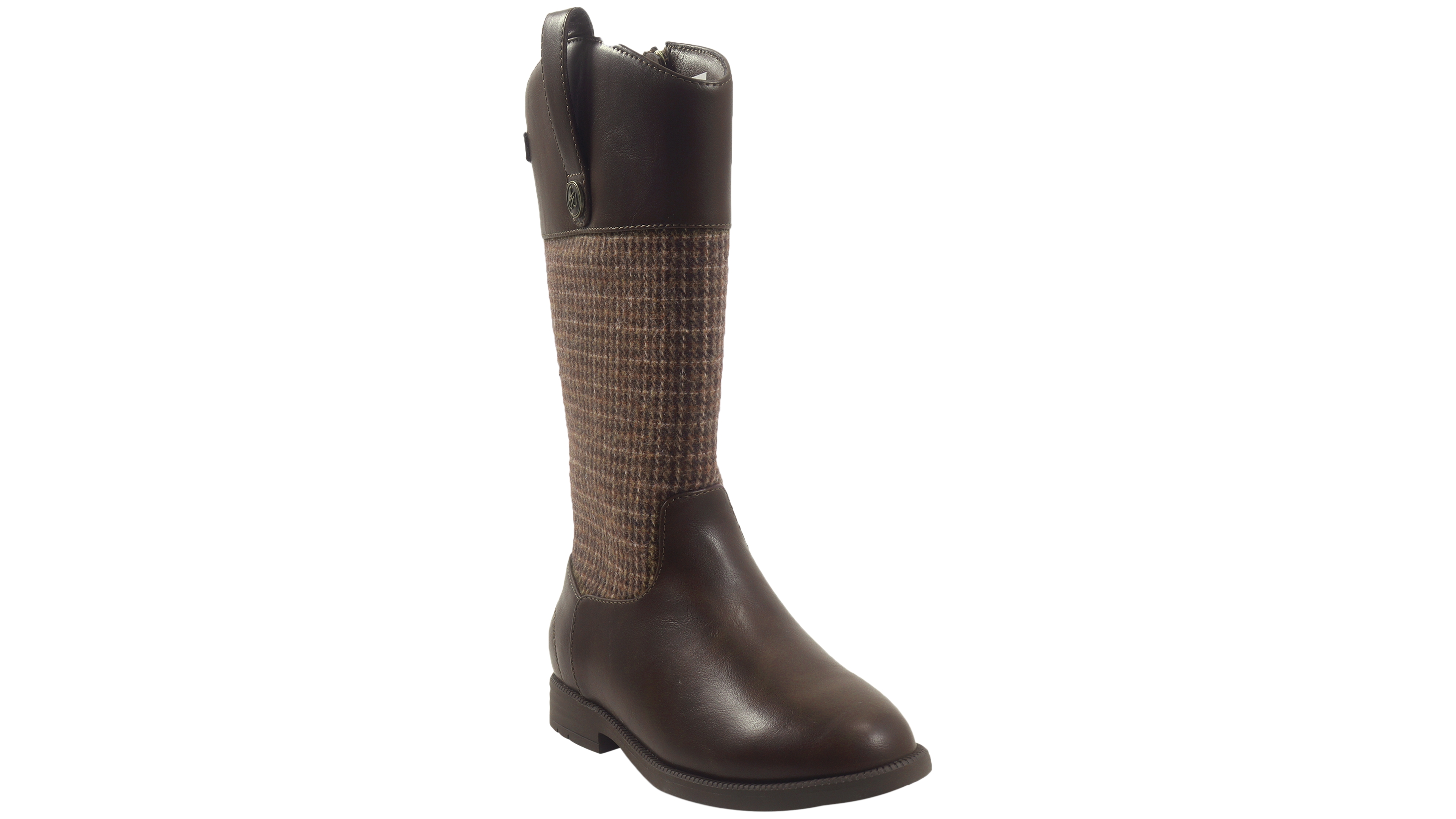 Sam Edelman Girls' Equesty Hogtooth-Patterned Knee-High Zip Boots