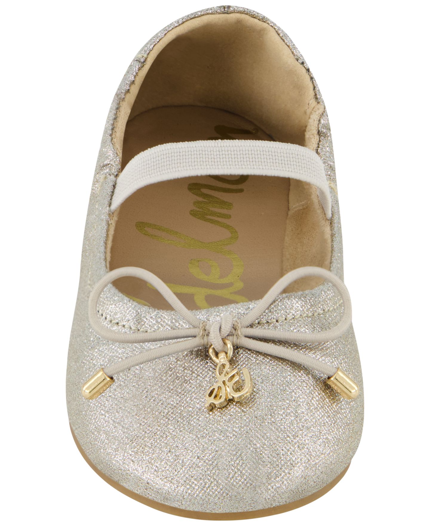 Балетки Sam Edelman Felicia Flex Round-Toe Bow-Detail для девочек, цвет: Серебряный / Золотой — фото 7