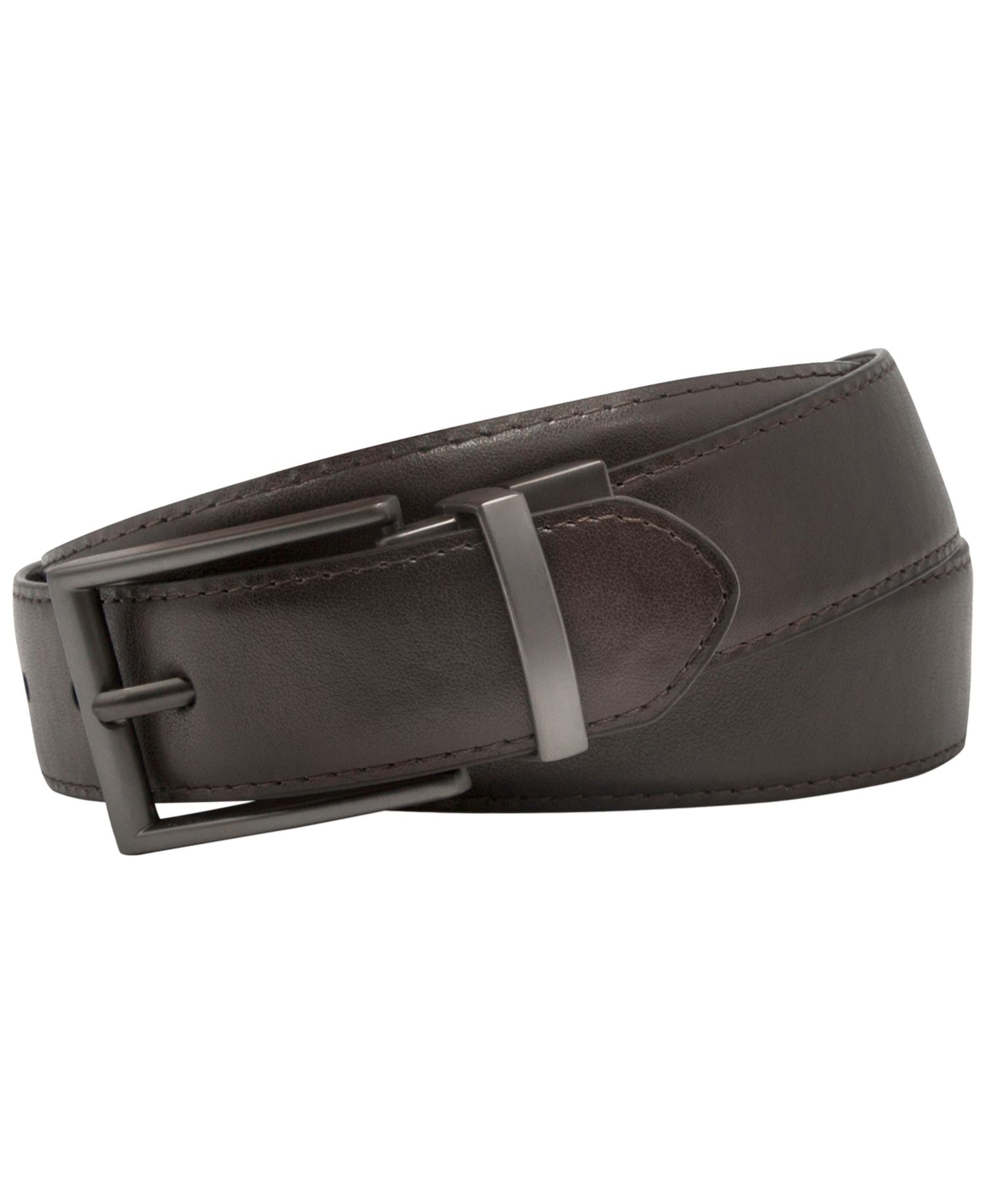 Reversible Leather-Blend Dress Belt