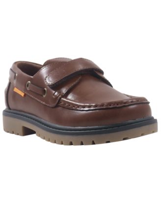 Boys' Boatstrap Lug-Sole Moc Toe Easy-On/Easy-Off Loafers