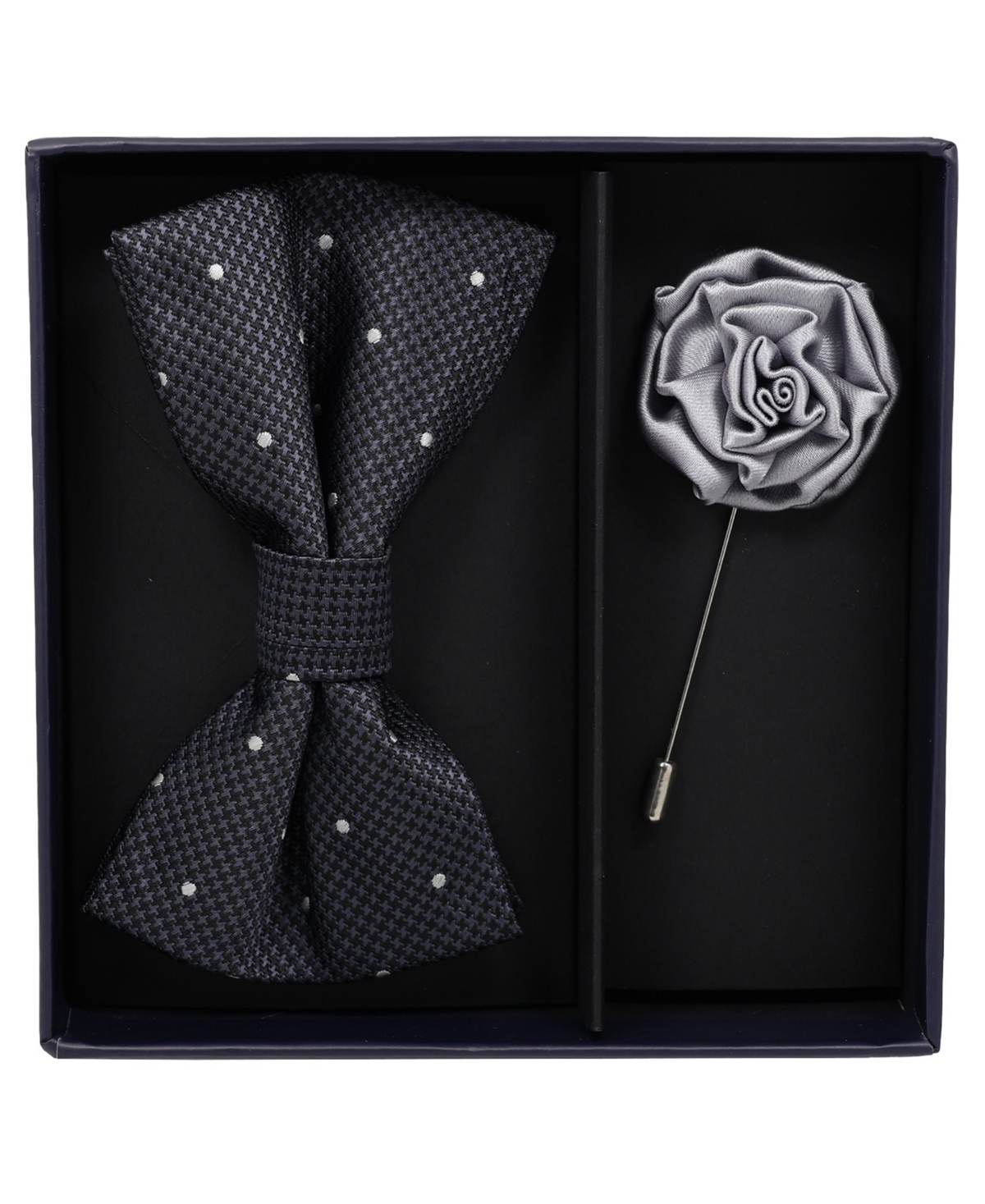 Ben Sherman Men's Pre-Tied Plaid Bow Tie and Lapel Pin