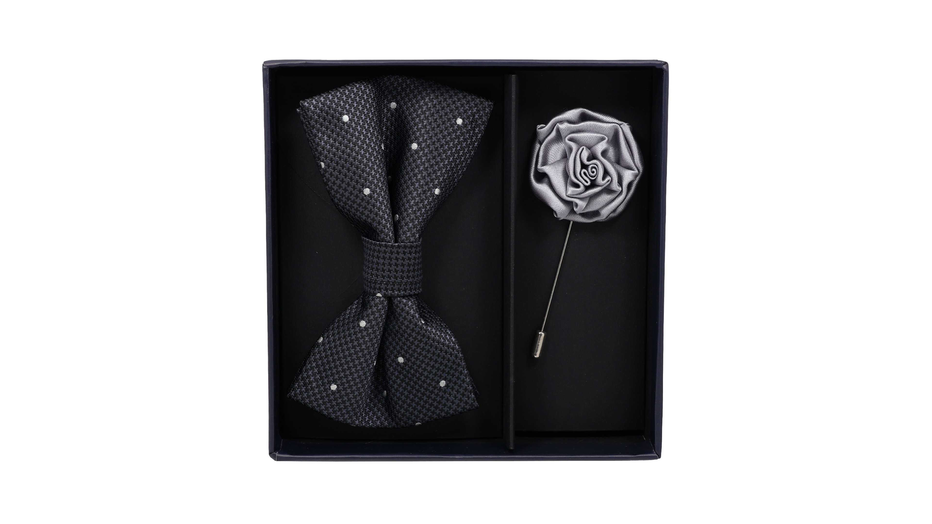 Ben Sherman Men's Pre-Tied Plaid Bow Tie and Lapel Pin
