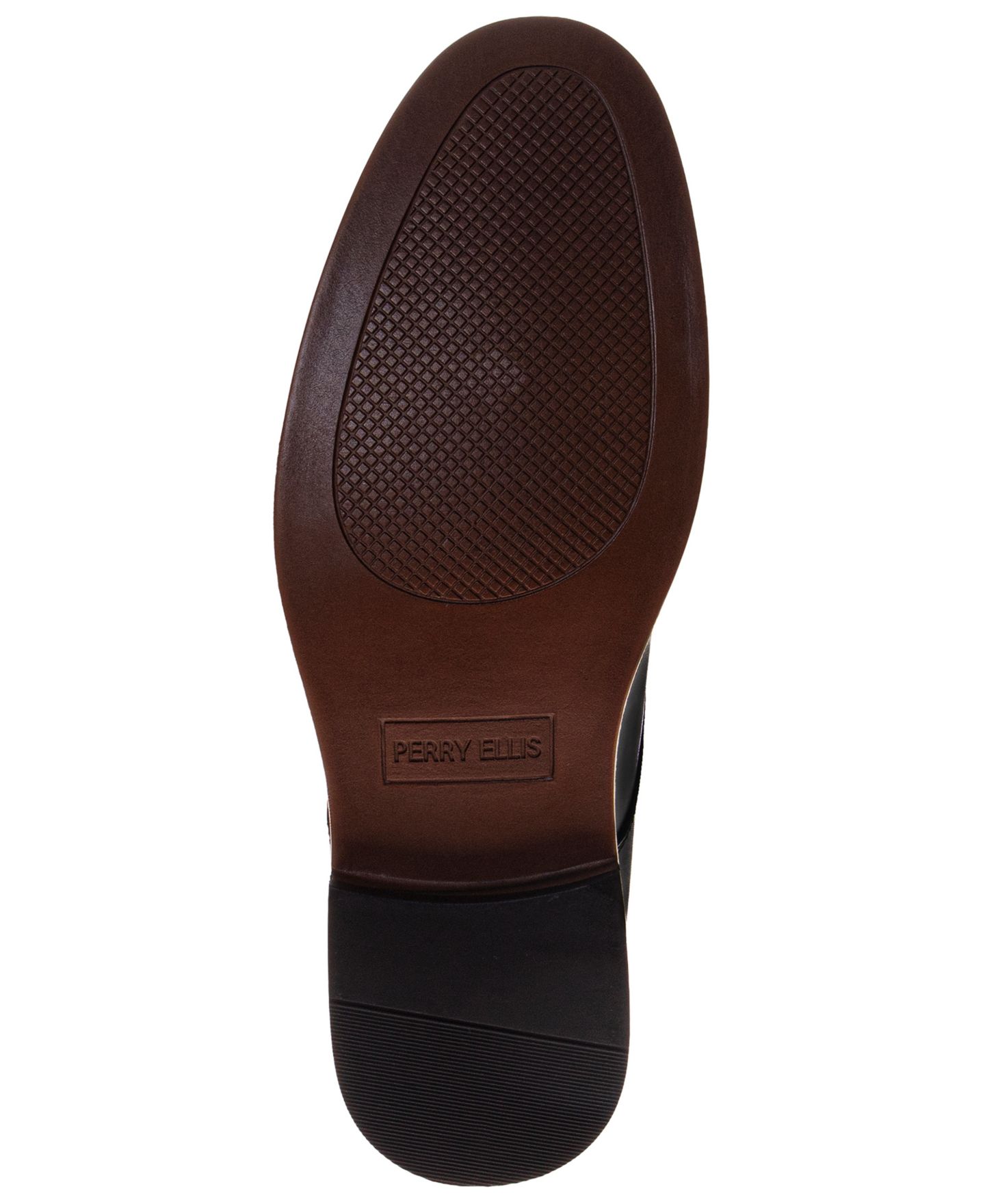 Мужские туфли Perry Ellis Round-Toe Heel-Detail Oxford, цвет: Чёрный — фото 5
