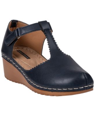 Women's Mondo T-Strap Wedge Mary Jane Pumps