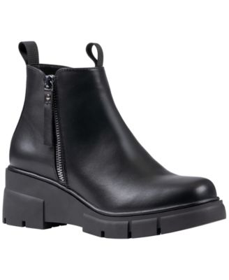 Women's Tamara Faux Leather Lug Sole Side Zip Ankle Boots