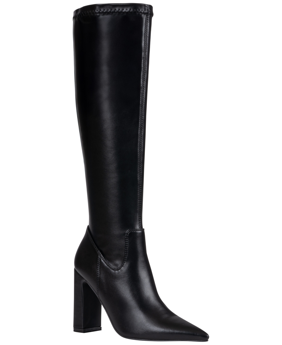 Gc Shoes Women's Abigail Faux Leather Knee-High Pointed-Toe Boots - Black