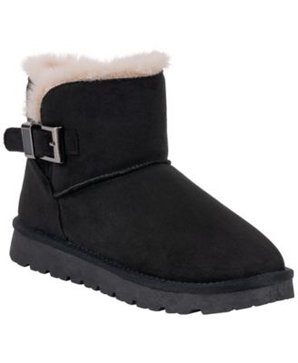 Women's Hillrose Faux Fur Buckle Low Heel Ankle Booties