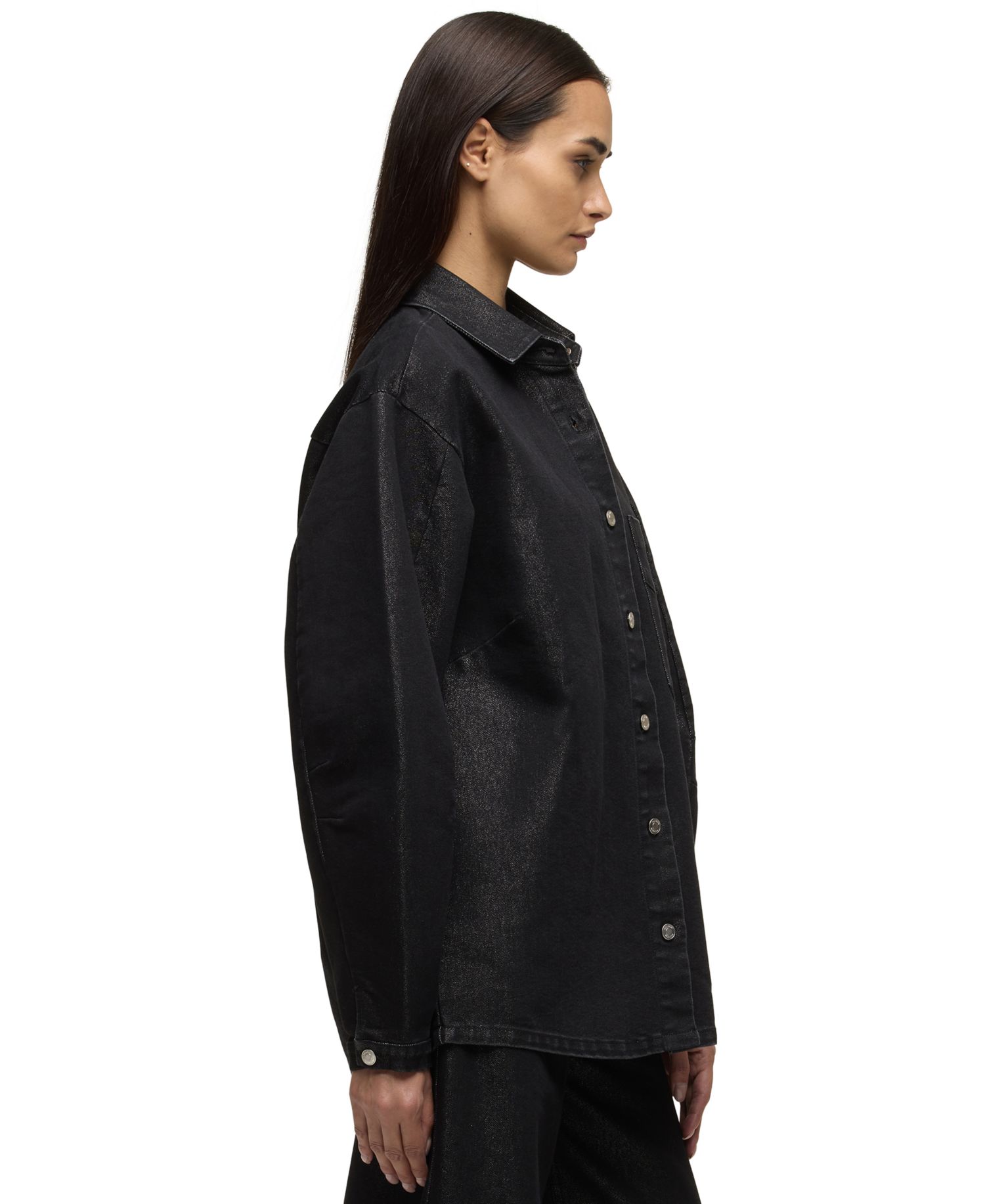 Women's Barrel-Sleeve Denim Shirt Jacket