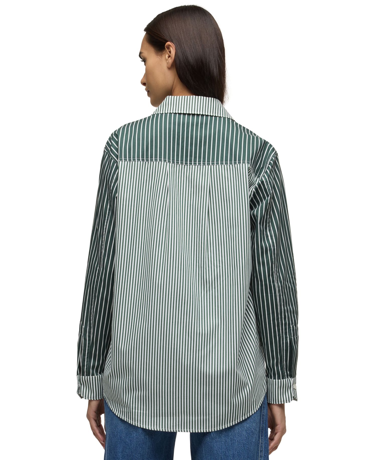Women's Oversized Long-Sleeve Button-Down Shirt
