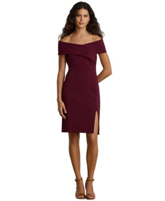 Women's Faille Off-the-Shoulder Cocktail Dress