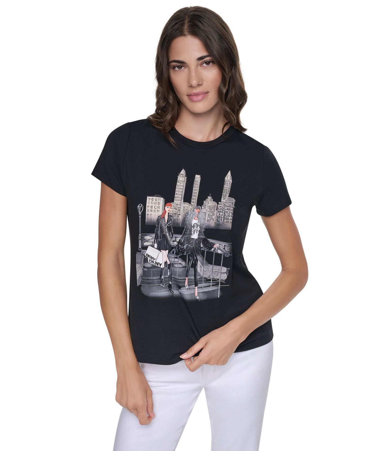 Women's Central Park Steps Conversational Crewneck Short-Sleeve T-Shirt
