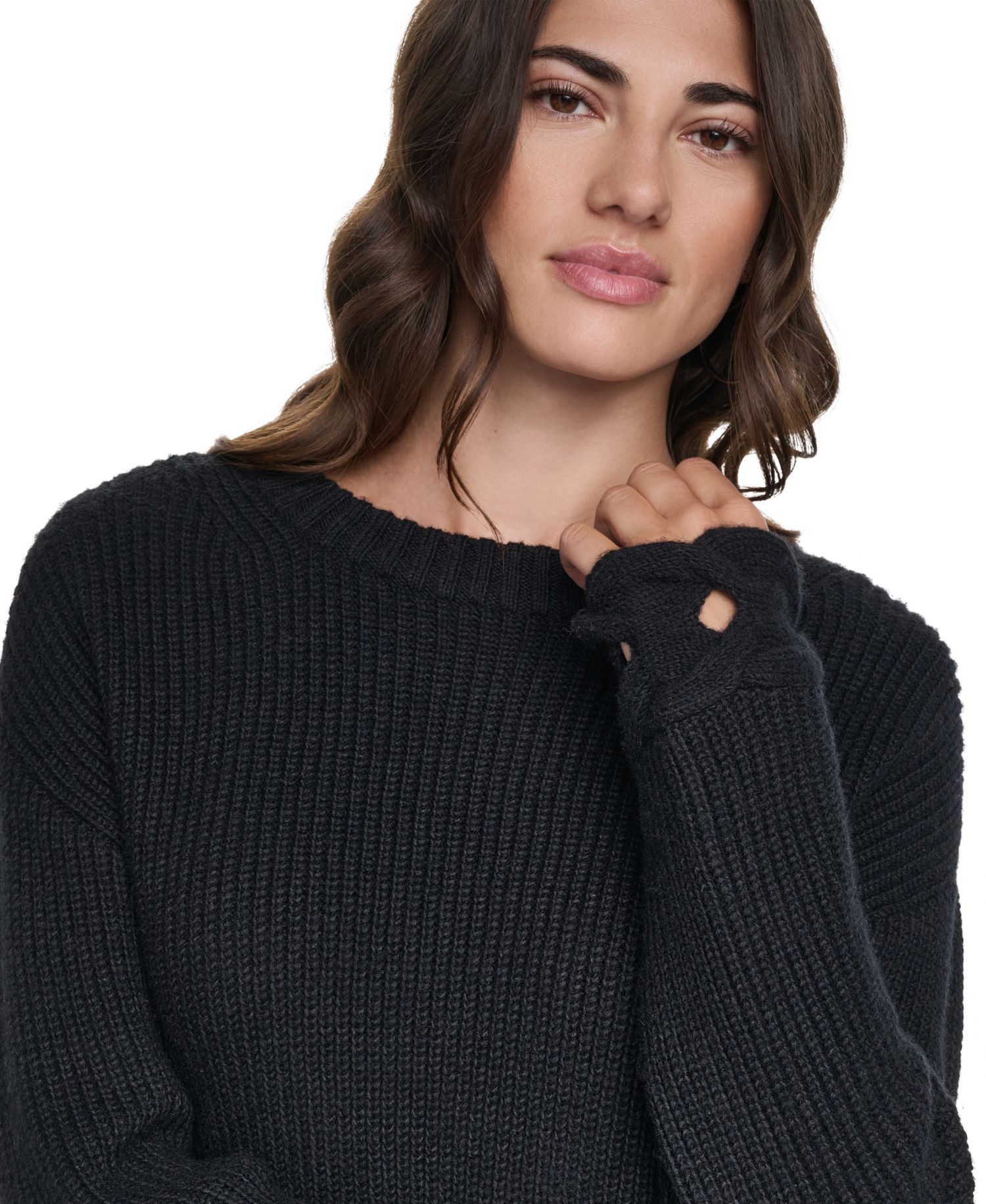 Women's Cable-Weave Crewneck Sweater