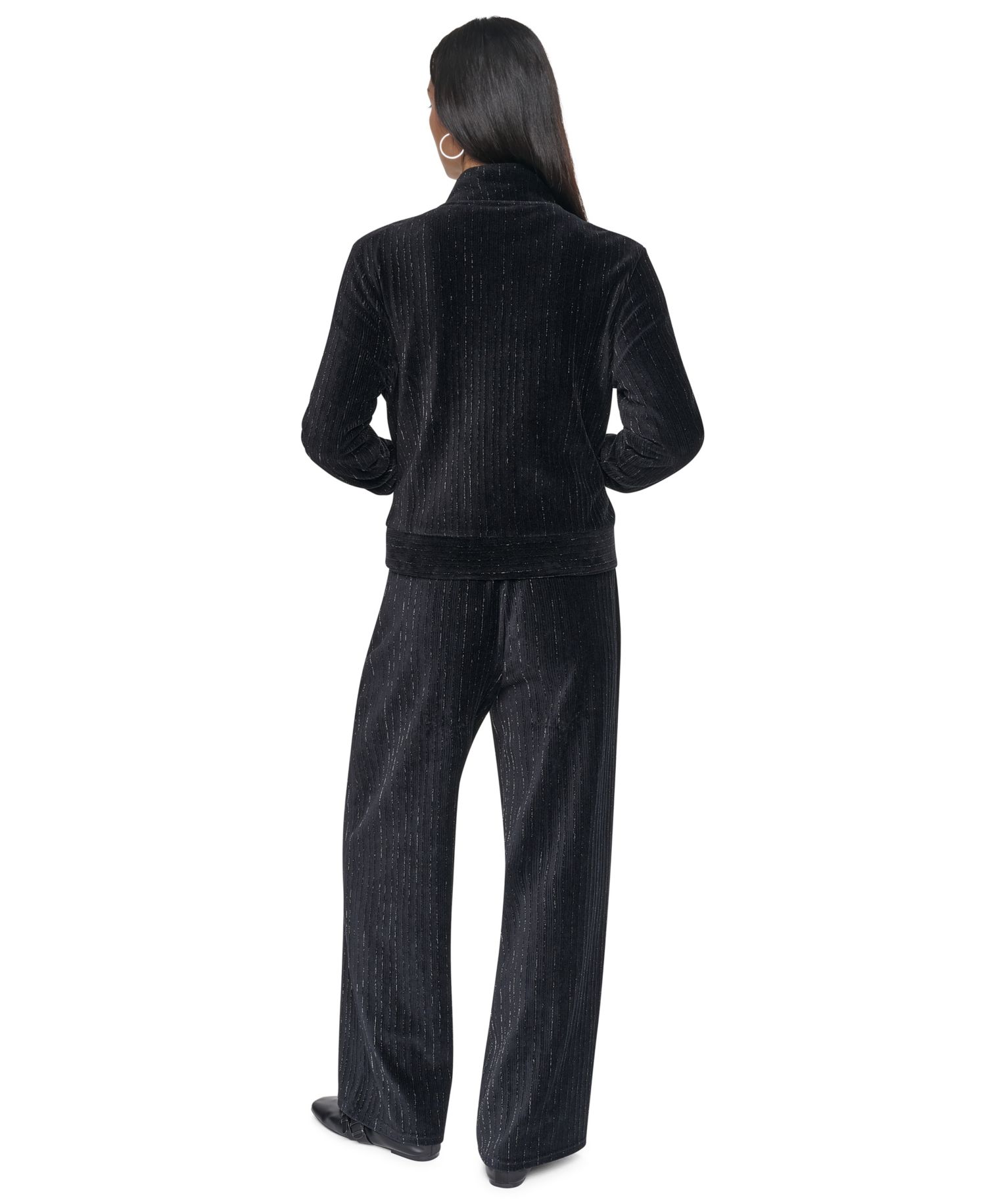 Women's Wide-Leg Velvet Pull-On Pants