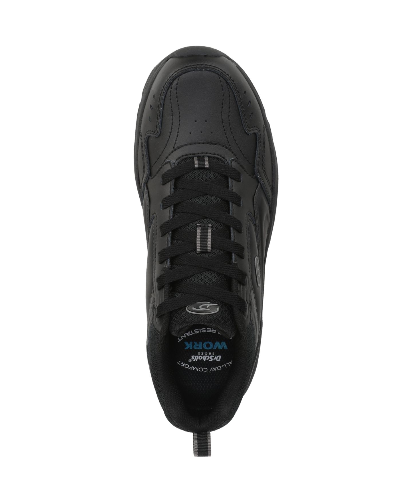 Мужская обувь Dr. Scholl's Sebastian Slip-Resistant Lace-Up Work, цвет: Чёрный кожаный — фото 4