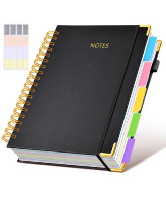 Spiral Notebook 5 Subject College Ruled 300 Pages With Dividers Tabs For Work School