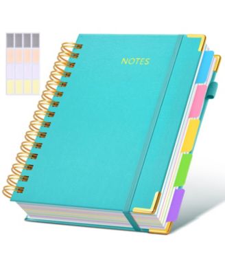 Spiral Notebook 5 Subject College Ruled 300 Pages With Dividers Tabs For Work School