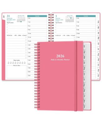 Daily Monthly Planner One Page Per Day 12 Month Organizer With Tabs Pocket