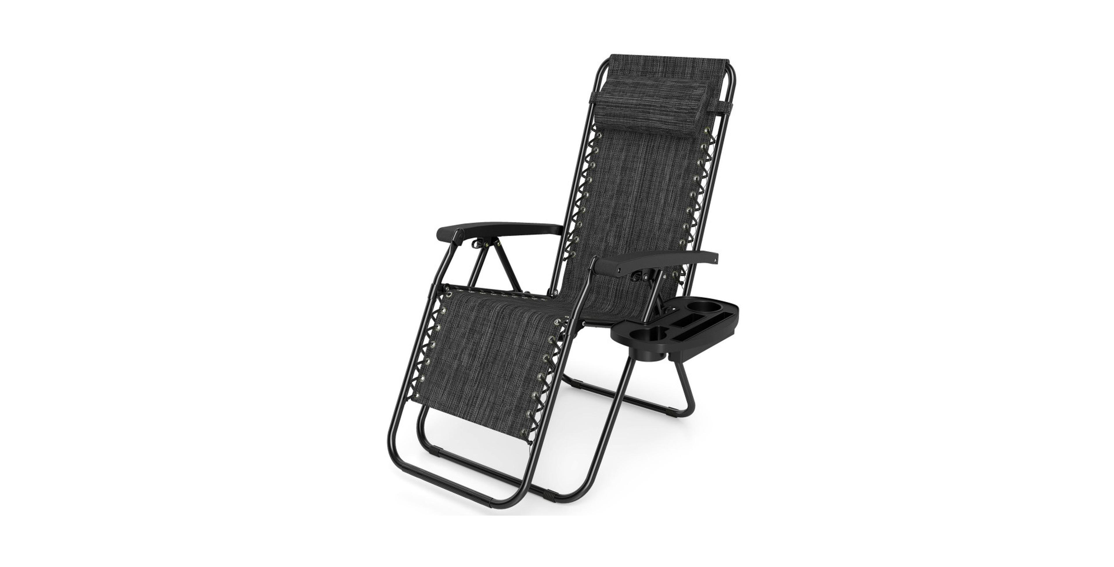 Gouun Portable Zero Gravity Recliner with Detachable Cup Holder Tray