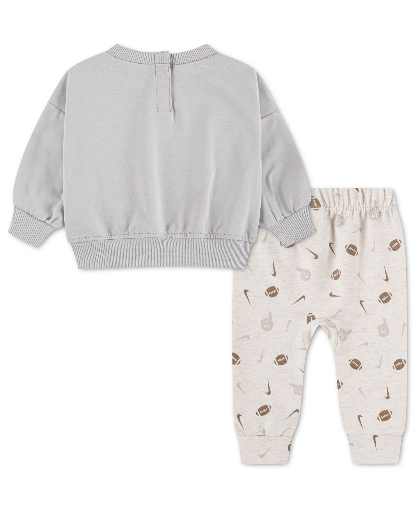 Комплект Nike Readyset Grow Football Crewneck Long-Sleeve Top and Pants, 2-Piece Set для мальчиков-малышей, цвет: Бледная слоновая кость меланжевый — фото 2
