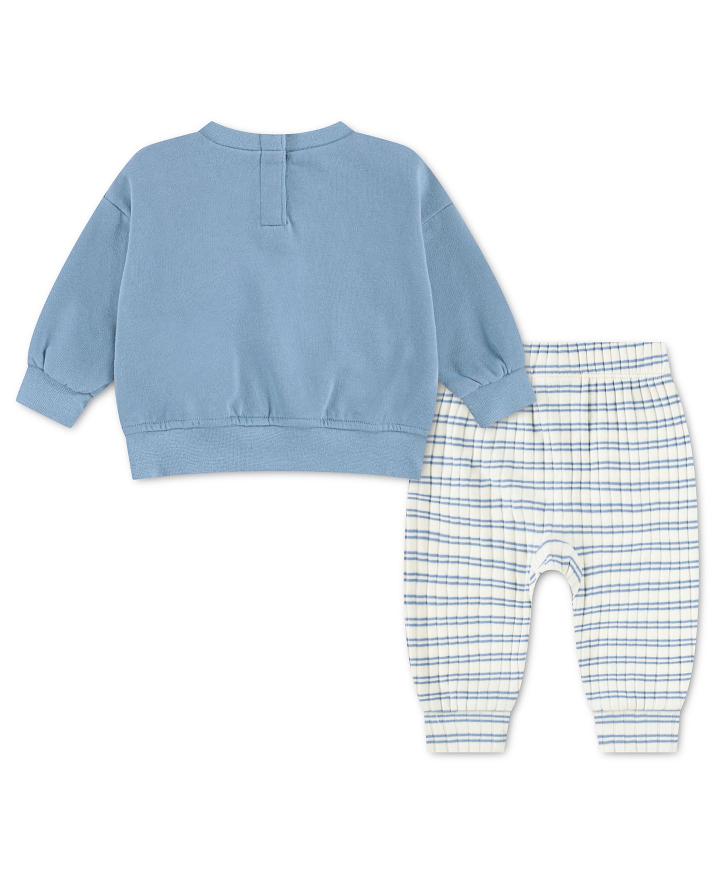 Комплект Nike Striped Long-Sleeve Sweatshirt and Pants, 2-Piece Set для мальчиков-малышей, цвет: Синий / Бледная слоновая кость — фото 2