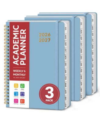 3 Pack Academic Planner Monthly Weekly Hardcover Planning Book