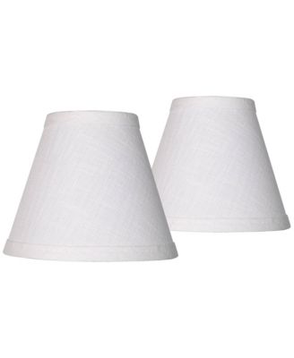 Set of 2 Empire Lamp Shades Linen Small 3" Top x 6" Bottom x 5" High Candelabra Clip-On Fitting