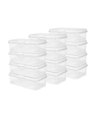 Plastic Stacking FlipTop Latching Storage Container, Clear, (12 Pack)