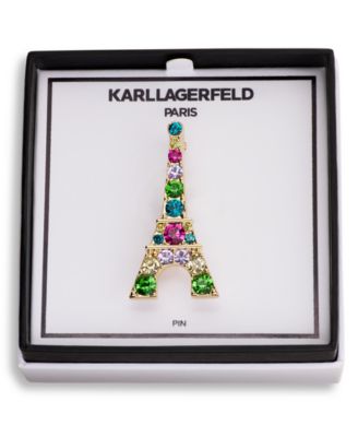 Crystal Metal-Tone Eiffel Tower Pin
