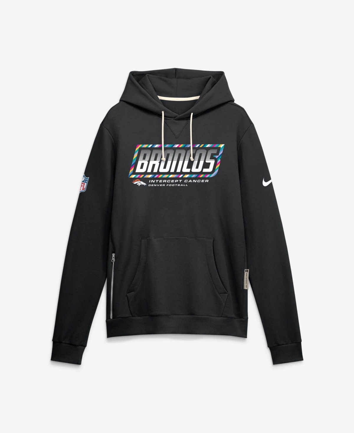 Nike Men's Black Denver Broncos 2026 Nfl Cruical Catch Sideline Dri-Fit Pullover Hoodie