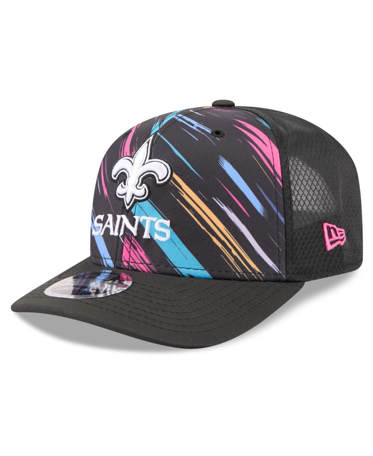 New Era Men's Black New Orleans Saints 2026 Nfl Cruical Catch 9SEVENTY Adjustable Trucker Hat