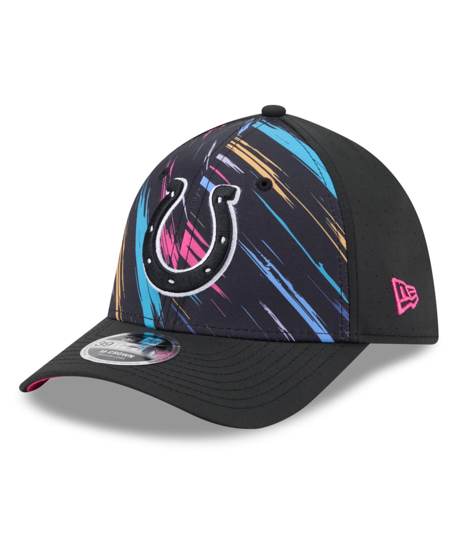 Men's Black Indianapolis Colts 2026 NFL Cruical Catch 39THIRTY M-Crown Stretch Hat
