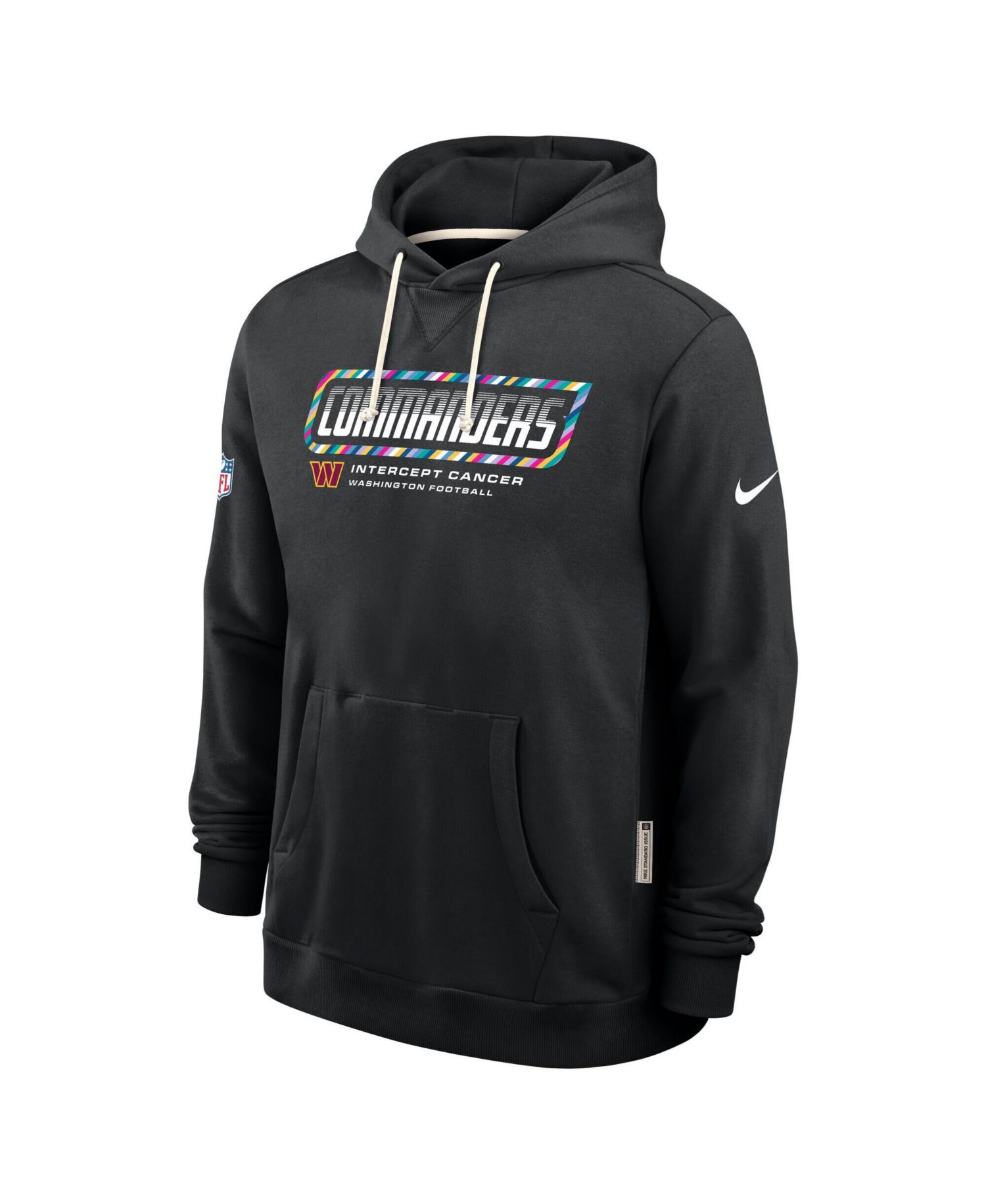 Men's Black Washington Commanders 2026 NFL Cruical Catch Sideline Dri-Fit Pullover Hoodie