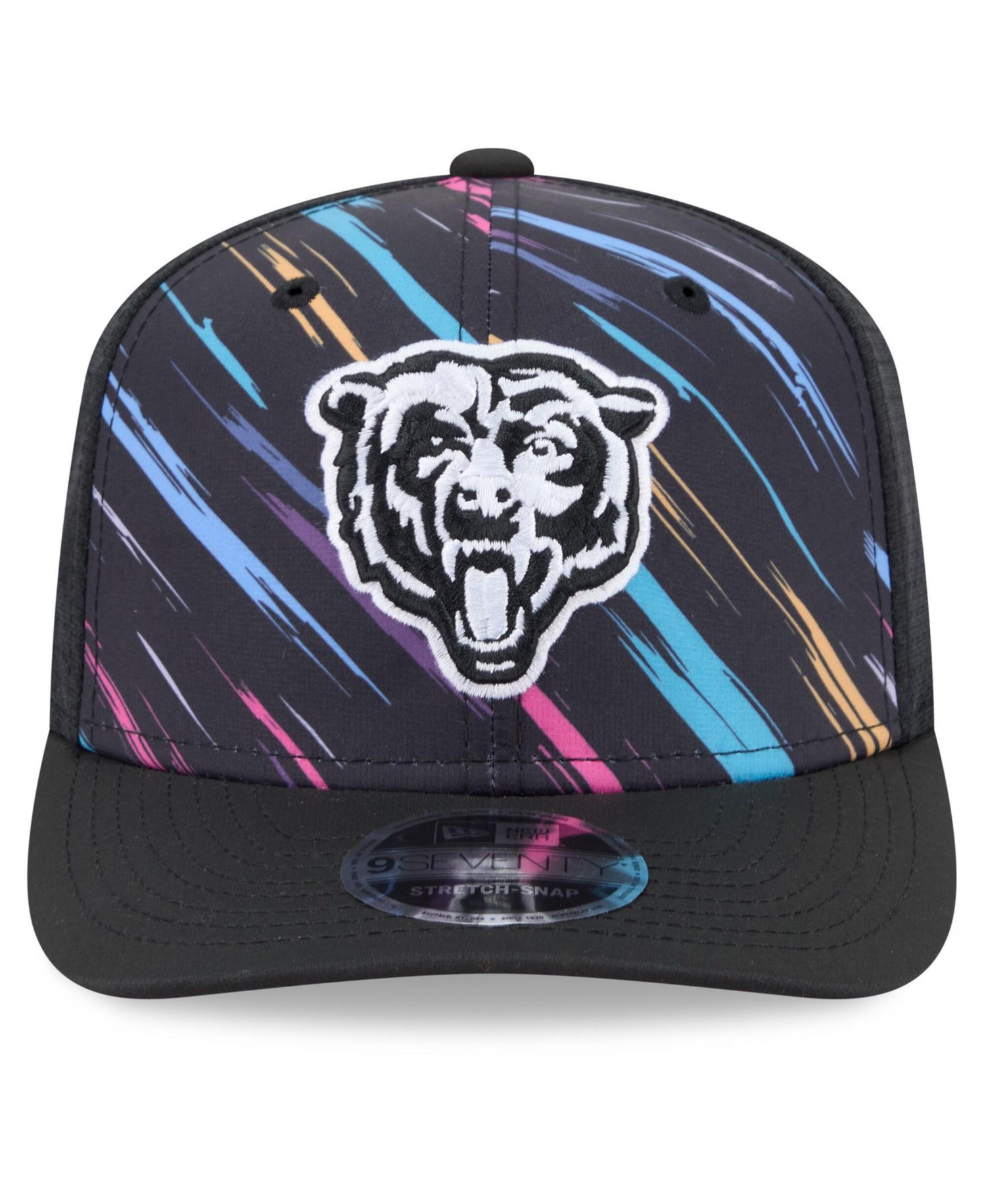 Men's Black Chicago Bears 2026 NFL Cruical Catch 9SEVENTY Adjustable Trucker Hat