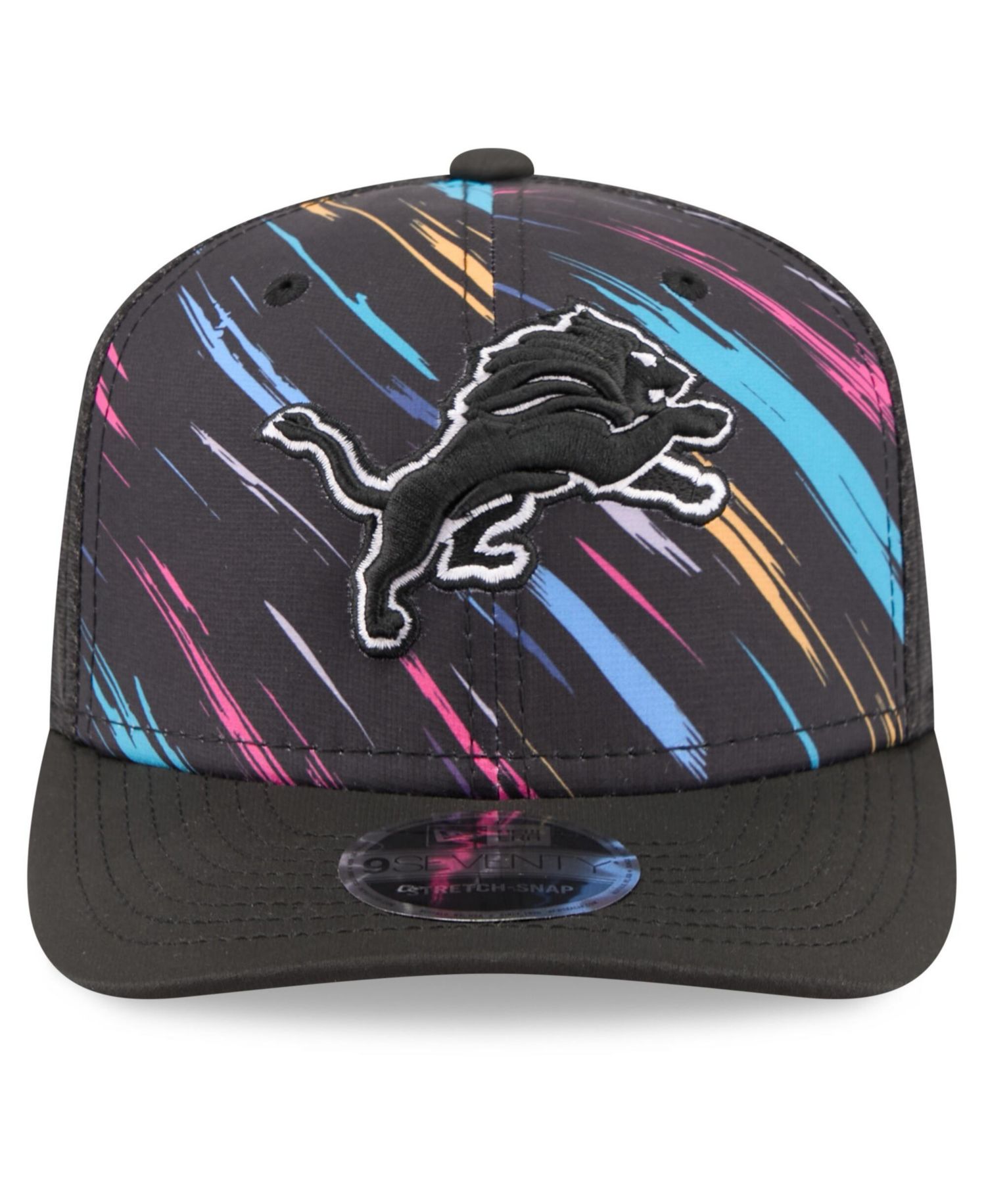 Men's Black Detroit Lions 2026 NFL Cruical Catch 9SEVENTY Adjustable Trucker Hat