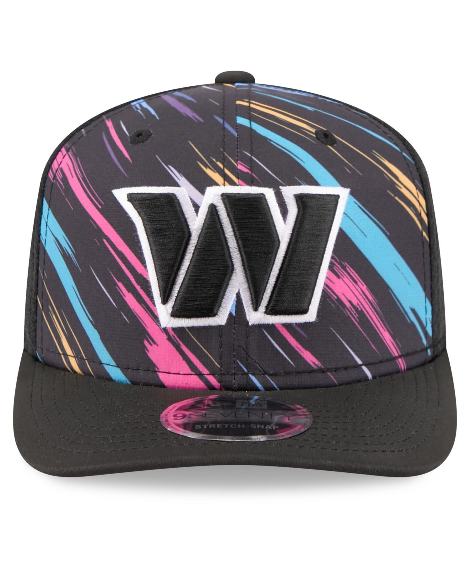 Men's Black Washington Commanders 2026 NFL Cruical Catch 9SEVENTY Adjustable Trucker Hat