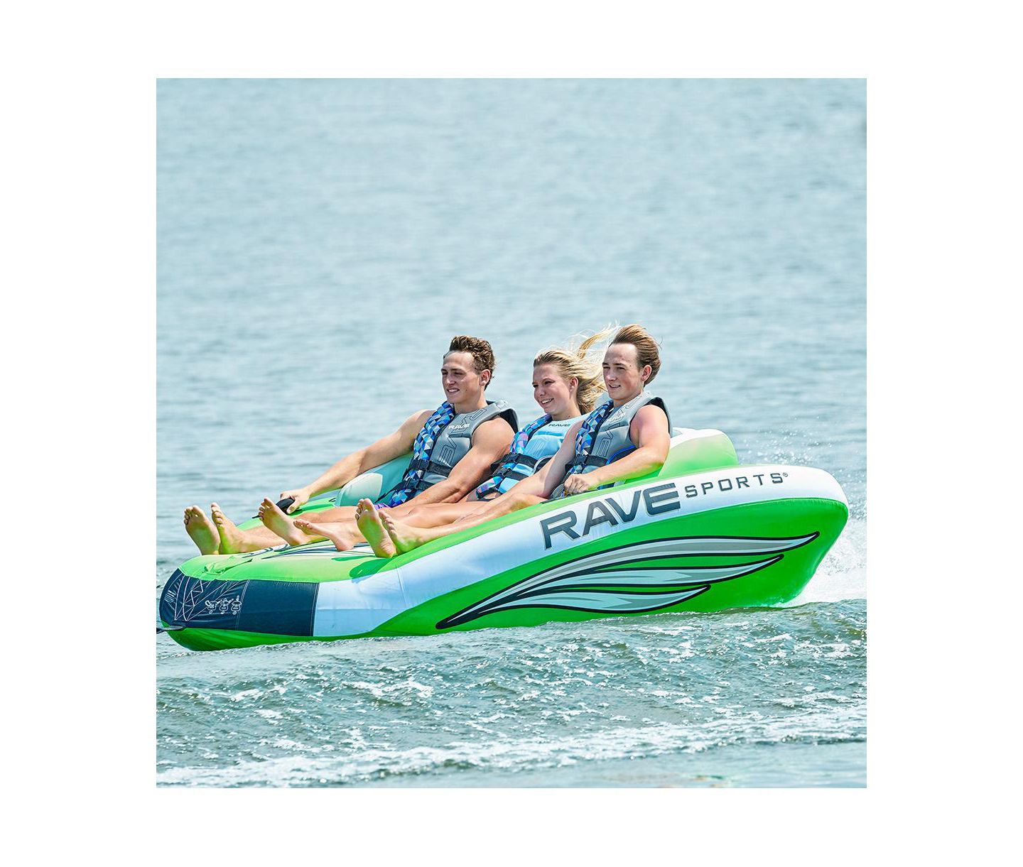 Детская игрушка RAVE Wake Hawk 107" x 83" x 34" 3 Rider Couch-Style Seating Towable Tube, Ages 12+ — фото 5