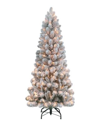 4.5' Pre-Lit Flocked Virginia Pine Christmas Tree