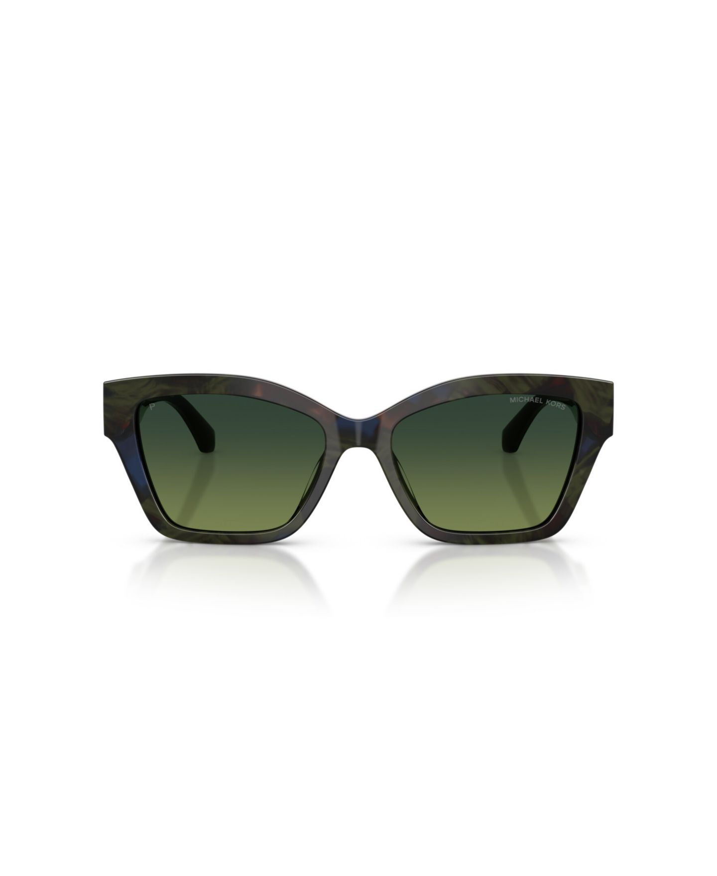 Женские солнцезащитные очки Michael Kors Polarized Square Sunglasses Santa Barbara MK2292U, цвет: Оливковый камуфляжный черепаховый — фото 2