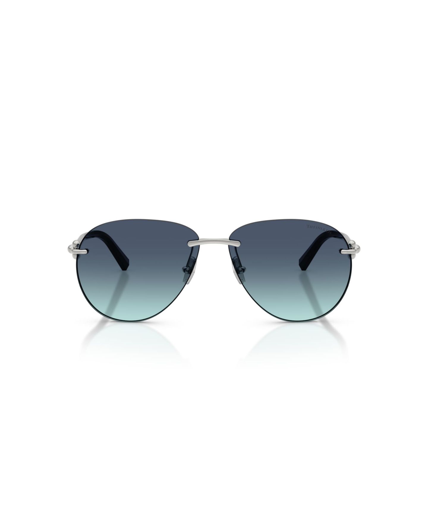 Женские солнцезащитные очки Tiffany & Co. Aviator Rimless Sunglasses TF3124, цвет: Серебряный — фото 2