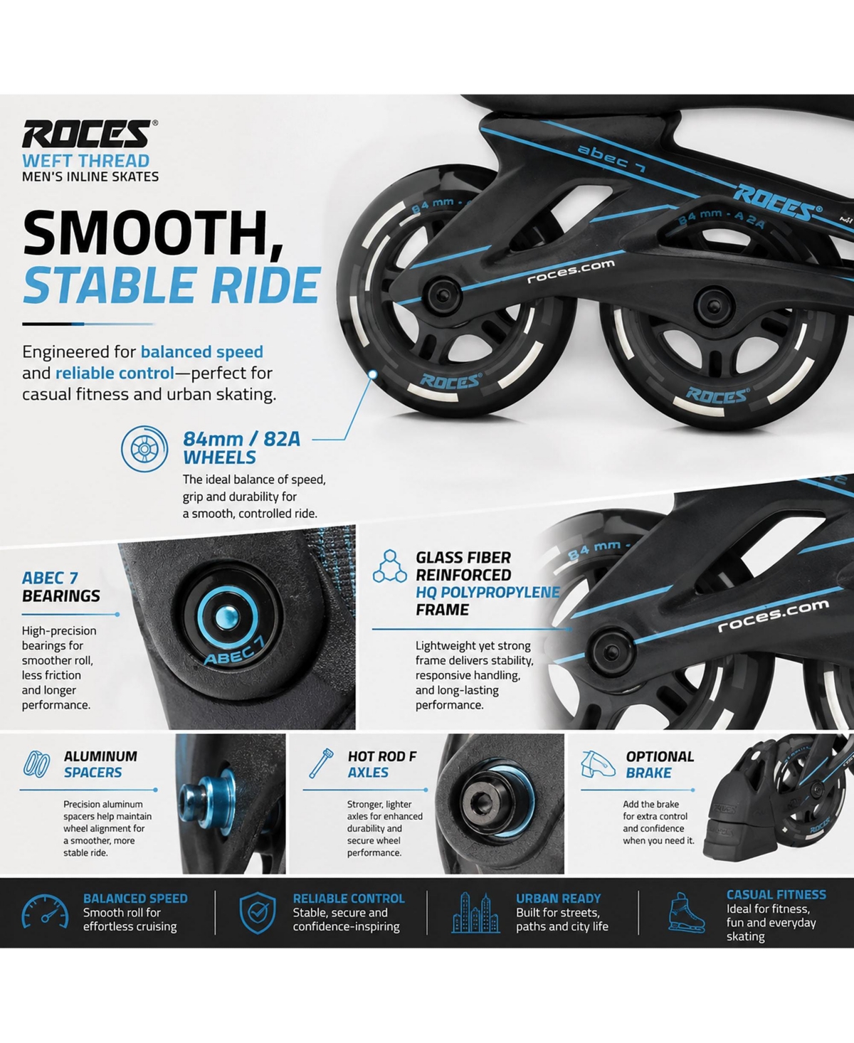 Roces Weft Thread Mens Inline Skates