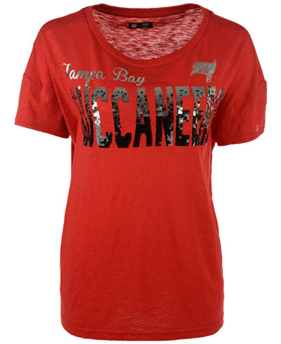 G3 Sports Women's Tampa Bay Buccaneers In The Game Sequin T-Shirt