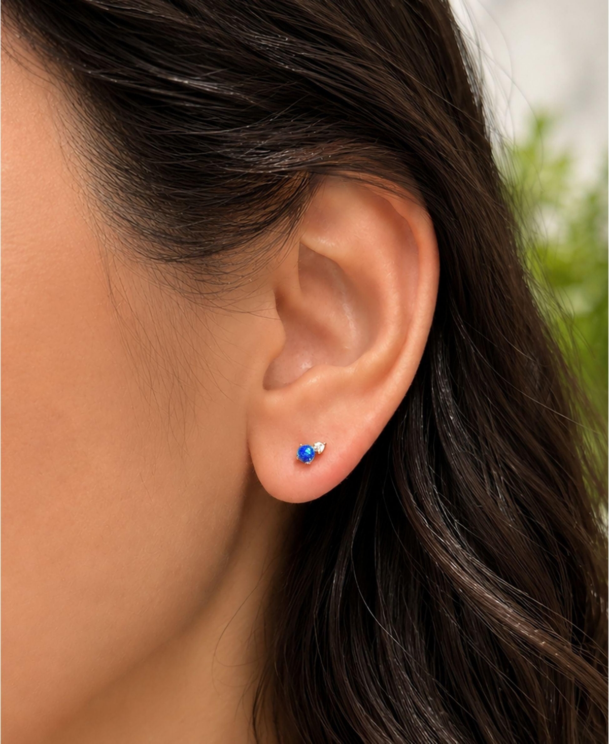 Kamaria Lab-grown Opal Seed Stud Earrings in 14k Gold-Plated Sterling Silver