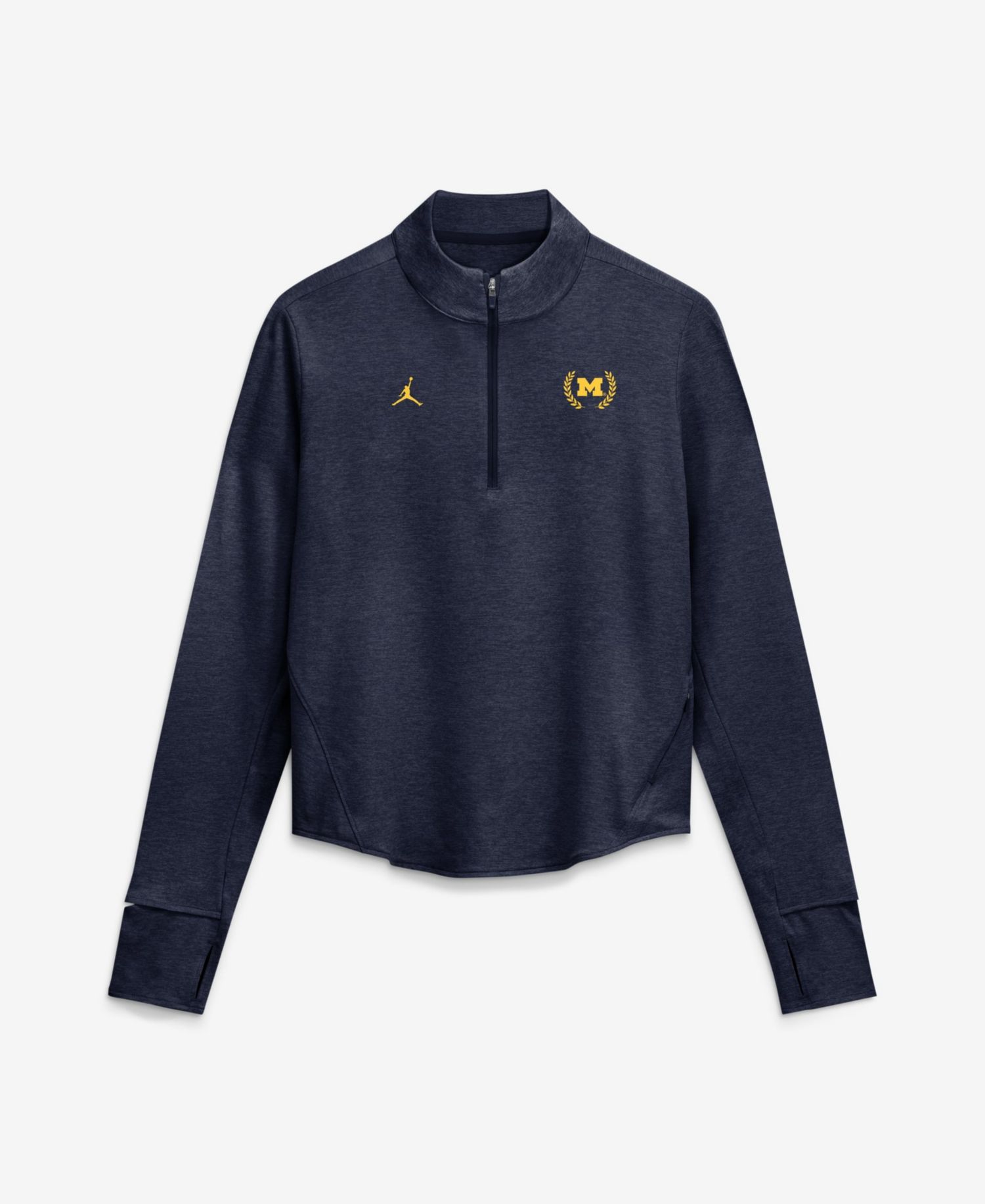 Women's Navy Michigan Wolverines Swift Dri-FIT Half-Zip Pullover
