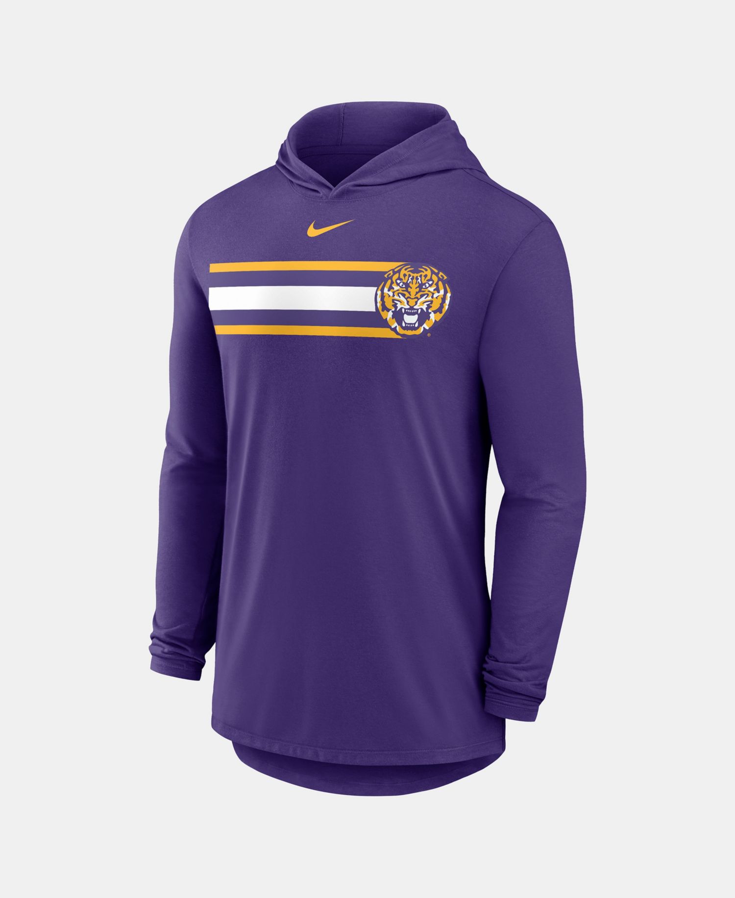 Men's Purple LSU Tigers Primetime Pattern Tri-Blend Dri-FIT Long Sleeve Hooded T-Shirt