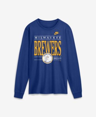 Men's Royal Milwaukee Brewers Cooperstown Graphic Long Sleeve T-Shirt
